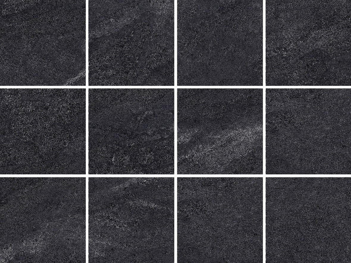 LPC Alpstone lasitettu klinkkeri seinälaatta lattialaatta 10X10 Vulcano tasapintainen matta keskitumma harmaa kivi