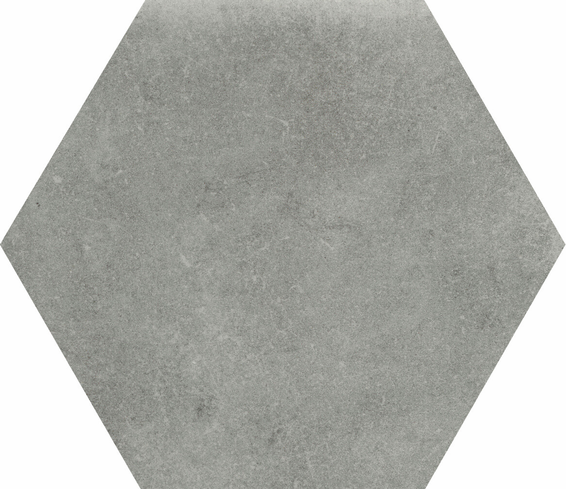 LPC Element lasitettu porcelanato seinälaatta lattialaatta ulkolaatta 24X27,7 03 harmaa laineileva kiiltävä 6-kulmainen keskitumma harmaa vivahteikas