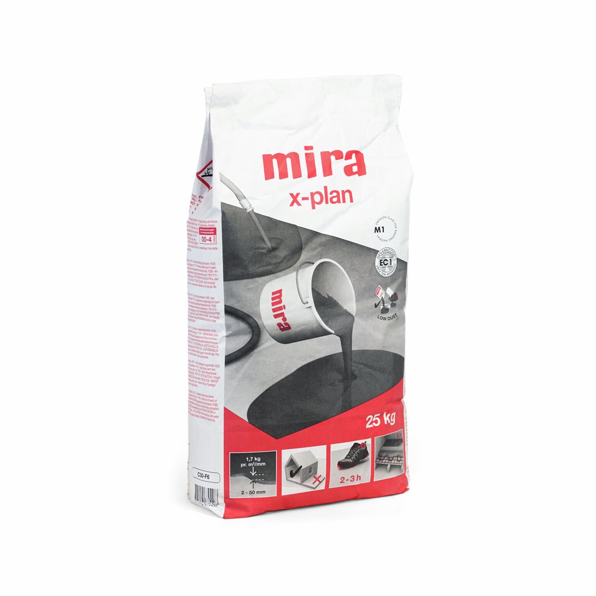 mira x-plan itsesiliävä lattiatasoite 25 kg