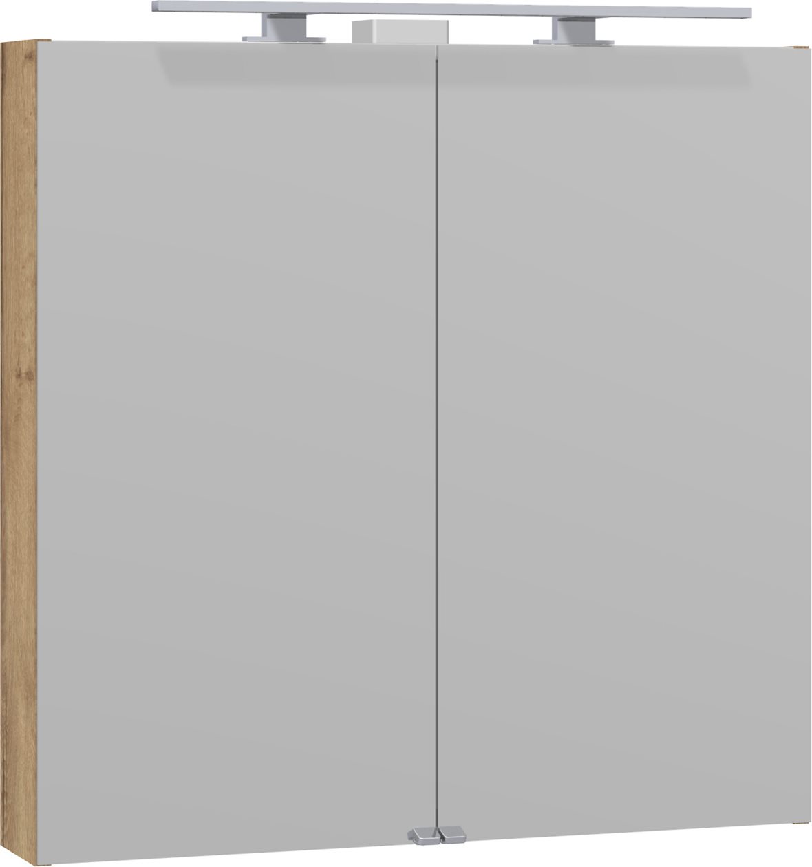 Dansani Pro Better valaisinpeilikaappi 80x83,5x21,8 cm luonnontammi 2 ovea sisältää vetimet päävalaistus pistorasia keskellä kaksoisjohdotus