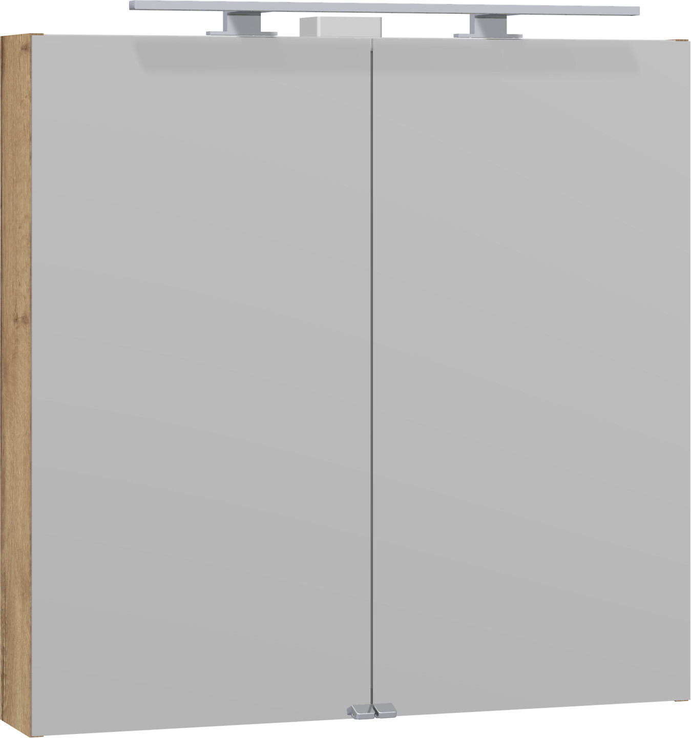 Dansani Pro Better valaisinpeilikaappi 80x83,5x21,8 cm luonnontammi 2 ovea sisältää vetimet päävalaistus pistorasia keskellä kaksoisjohdotus