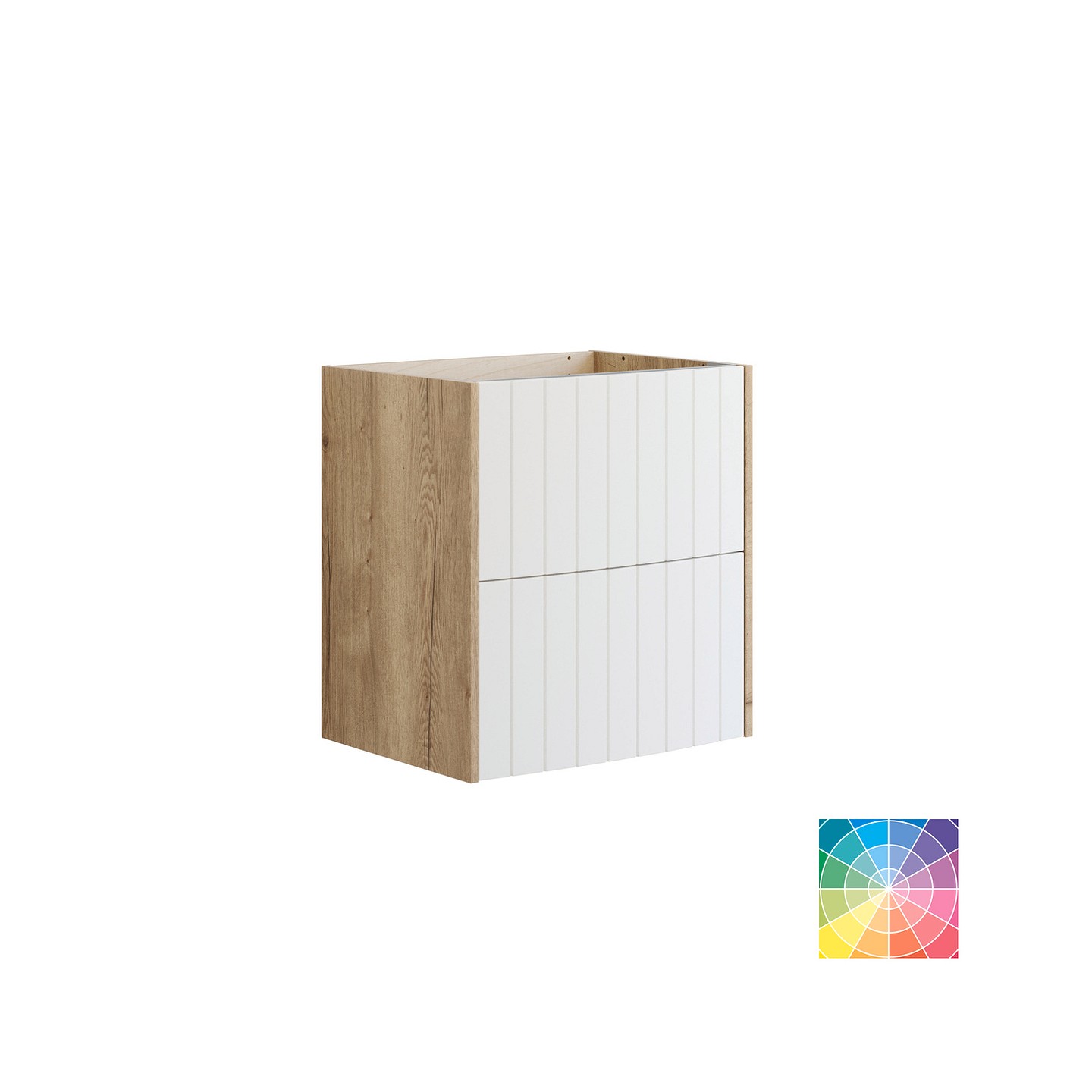 Dansani Luna Vintage allaskaappi 60x64x44 cm uritettu luonnontammi/valinnainen väri 2 ltk ilman vetimiä