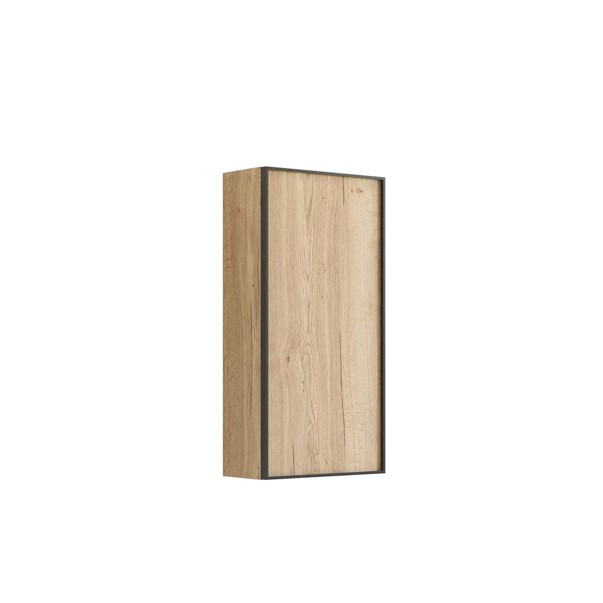Dansani Luna Urban pieni kaappi 40x80x19 cm musta kehys luonnontammi 1 ovi ilman vetimiä saranat vasemmalla