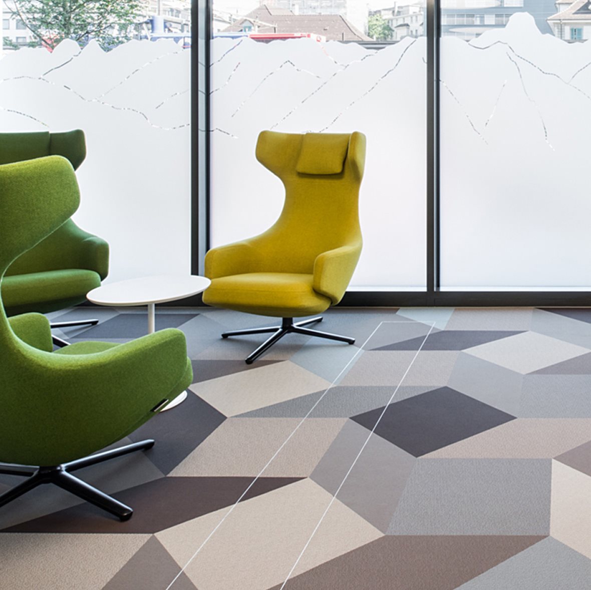 Kudottu vinyyli  terveydenhuollon tiloissa